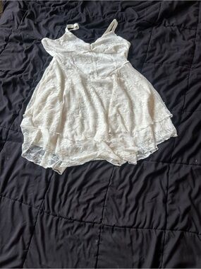 Ivory Lace Dress with V-Neck